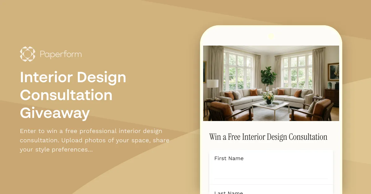 Interior Design Consultation Giveaway