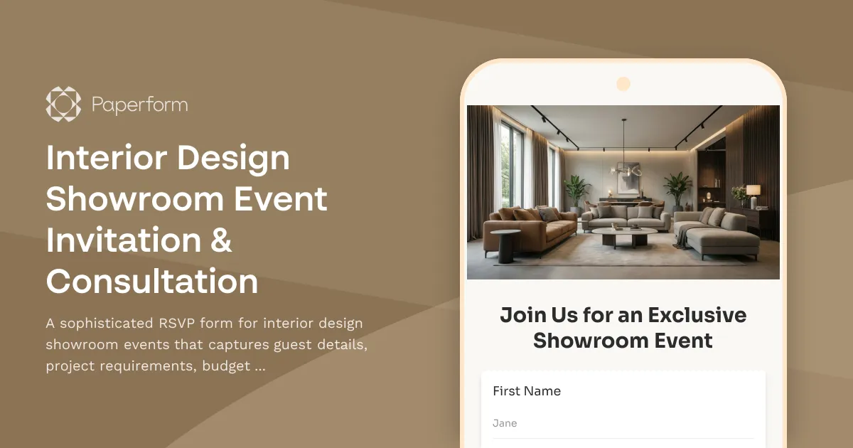 Interior Design Showroom Event Invitation & Consultation