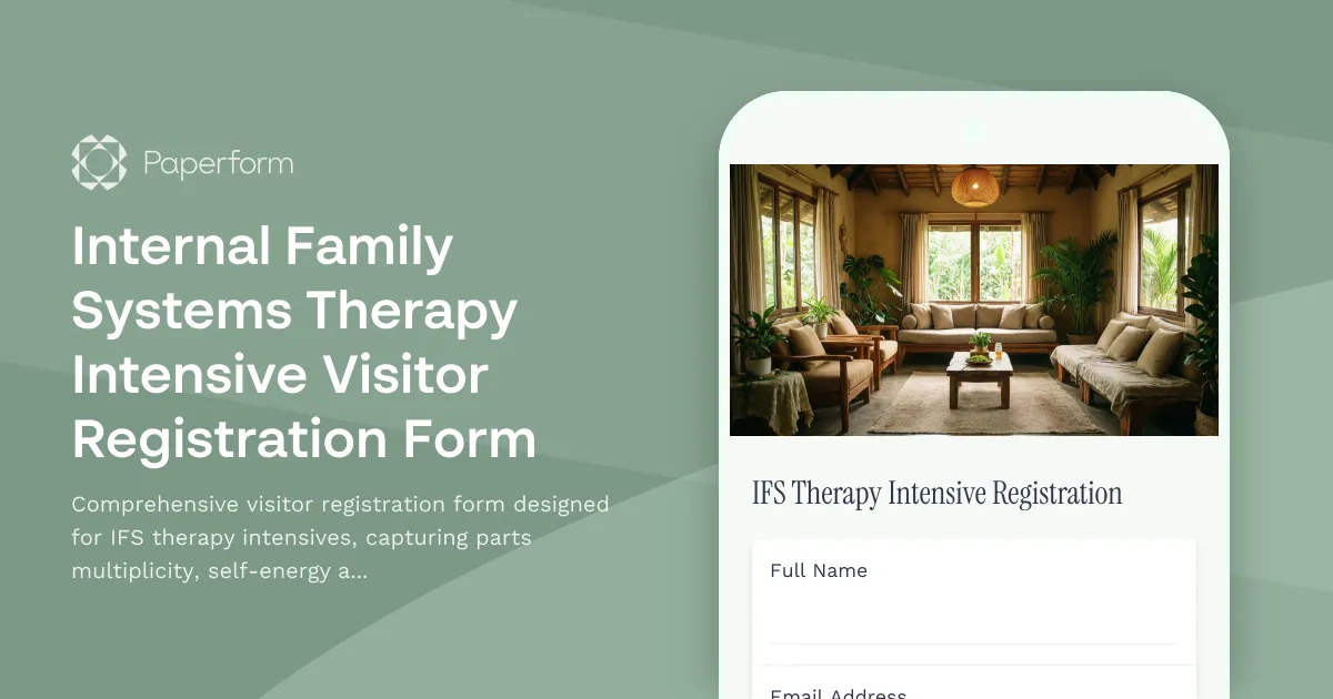 Internal Family Systems Therapy Intensive Visitor Registration Form