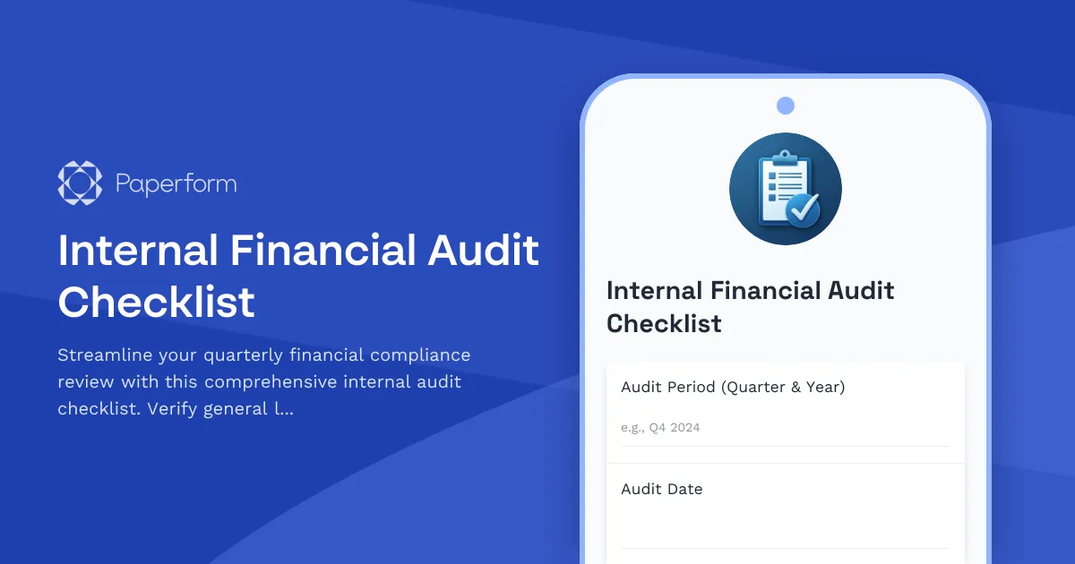 Internal Financial Audit Checklist
