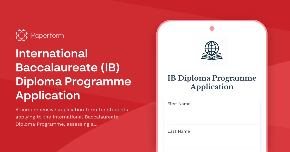 International Baccalaureate (IB) Diploma Programme Application