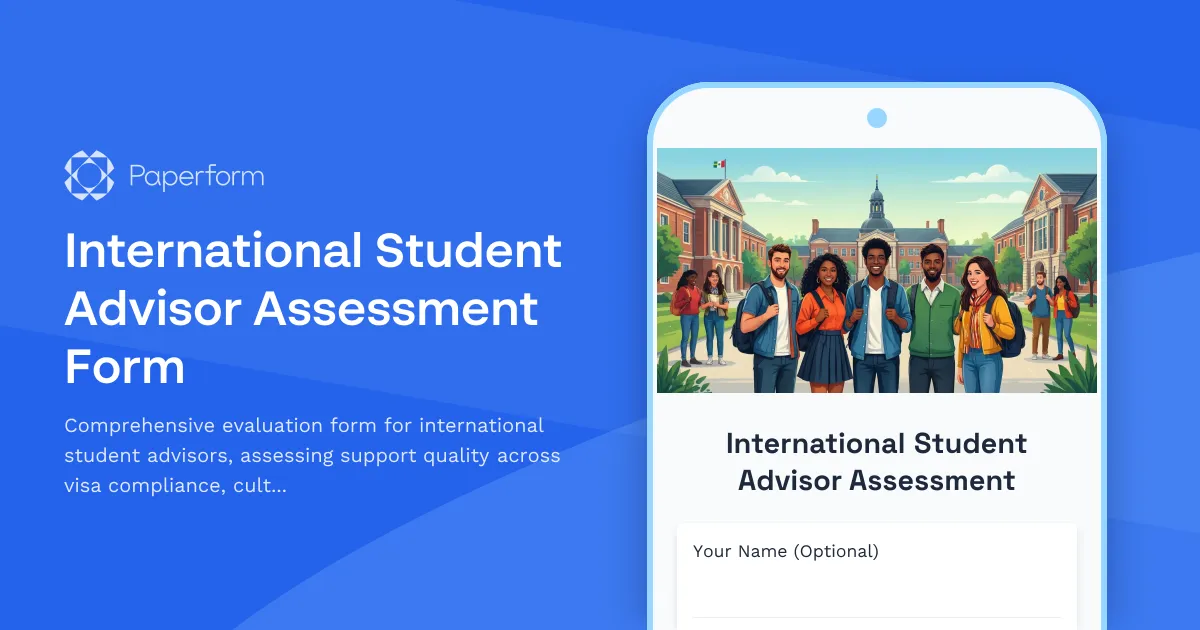 International Student Advisor Assessment Form