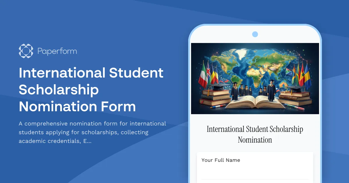 International Student Scholarship Nomination Form