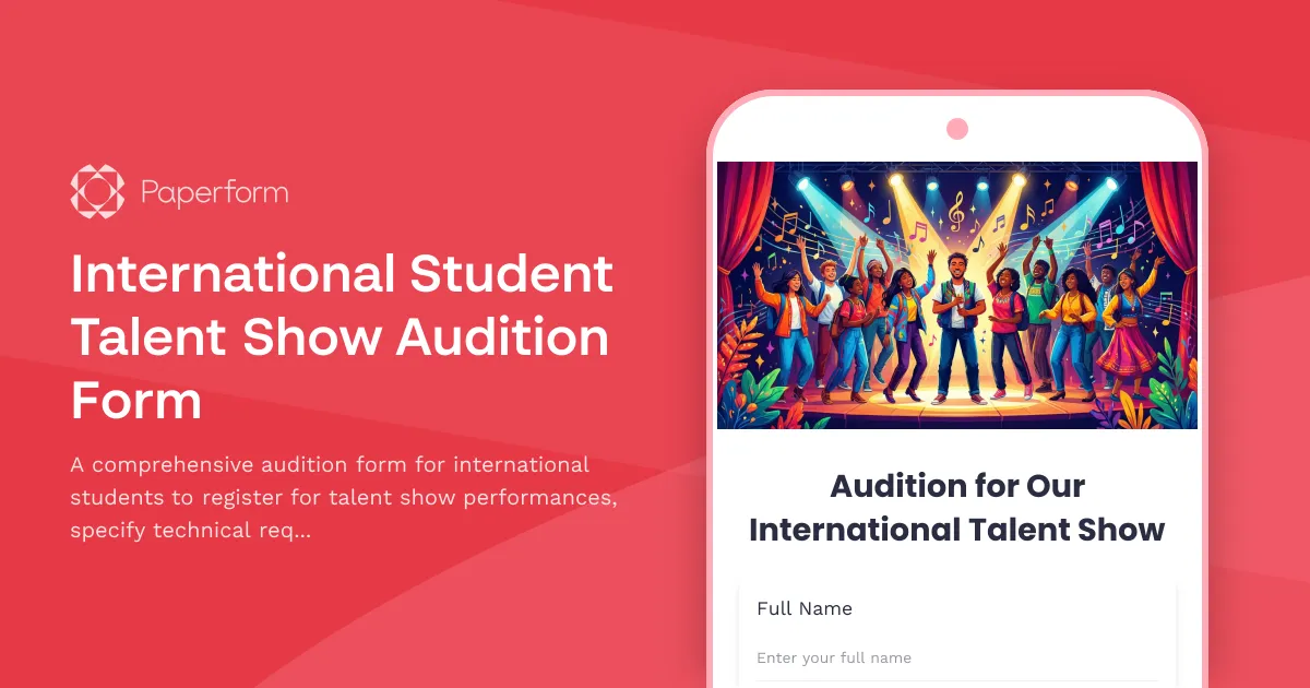 International Student Talent Show Audition Form