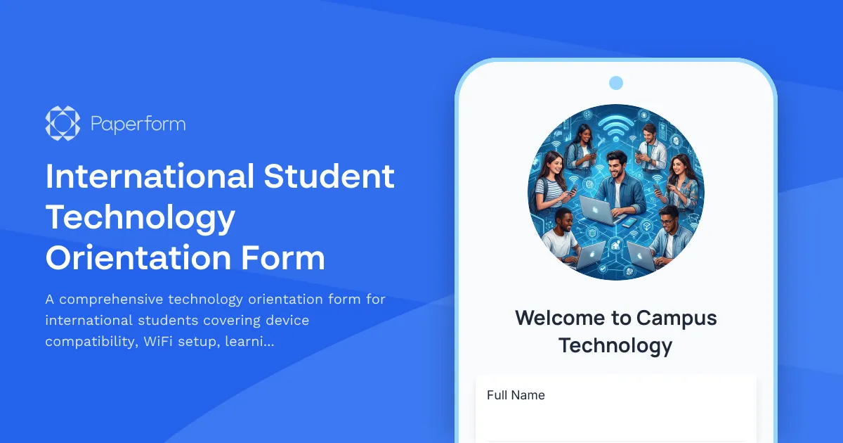 International Student Technology Orientation Form
