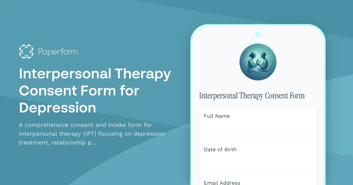 Interpersonal Therapy Consent Form for Depression