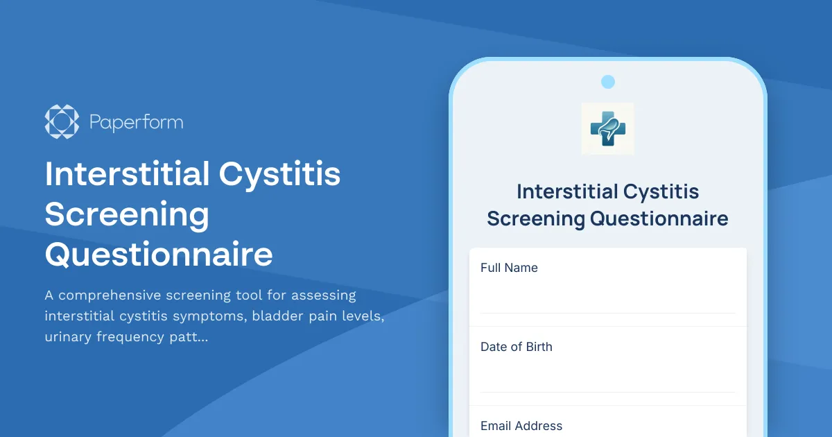 Interstitial Cystitis Screening Questionnaire
