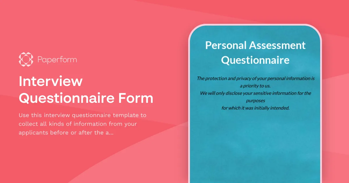 Interview Questionnaire Form