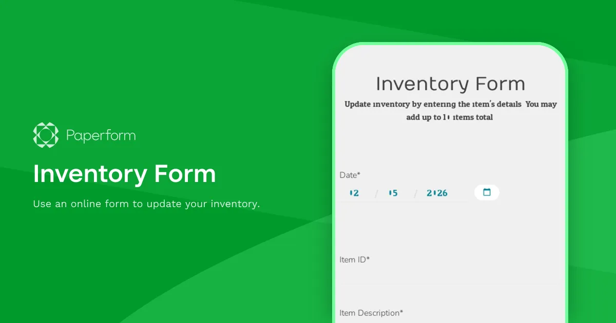 Inventory Form
