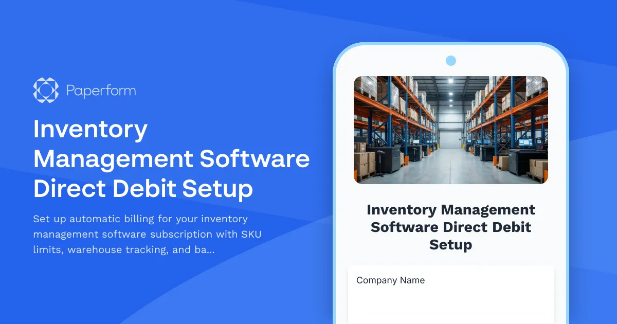 Inventory Management Software Direct Debit Setup
