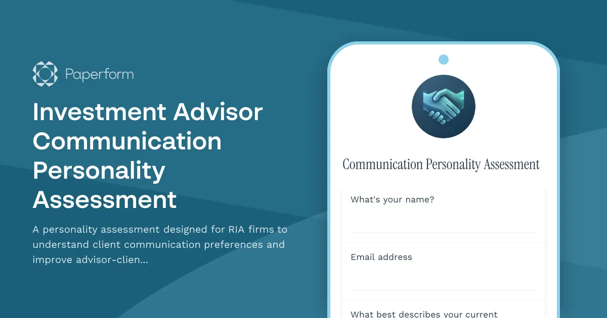 Investment Advisor Communication Personality Assessment