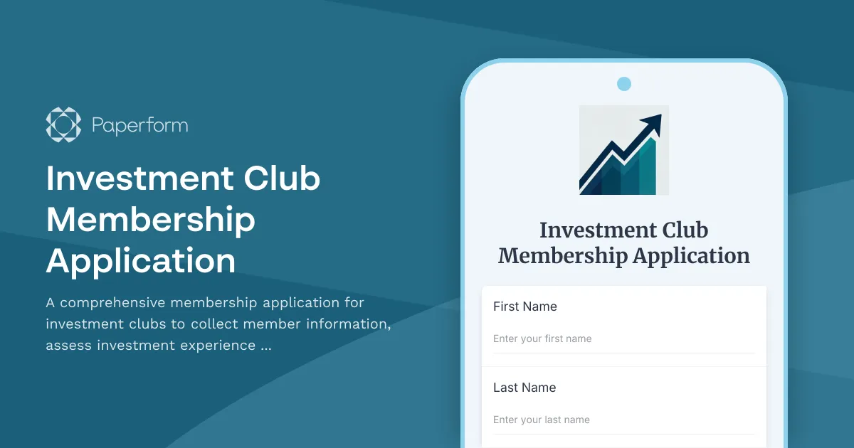 Investment Club Membership Application