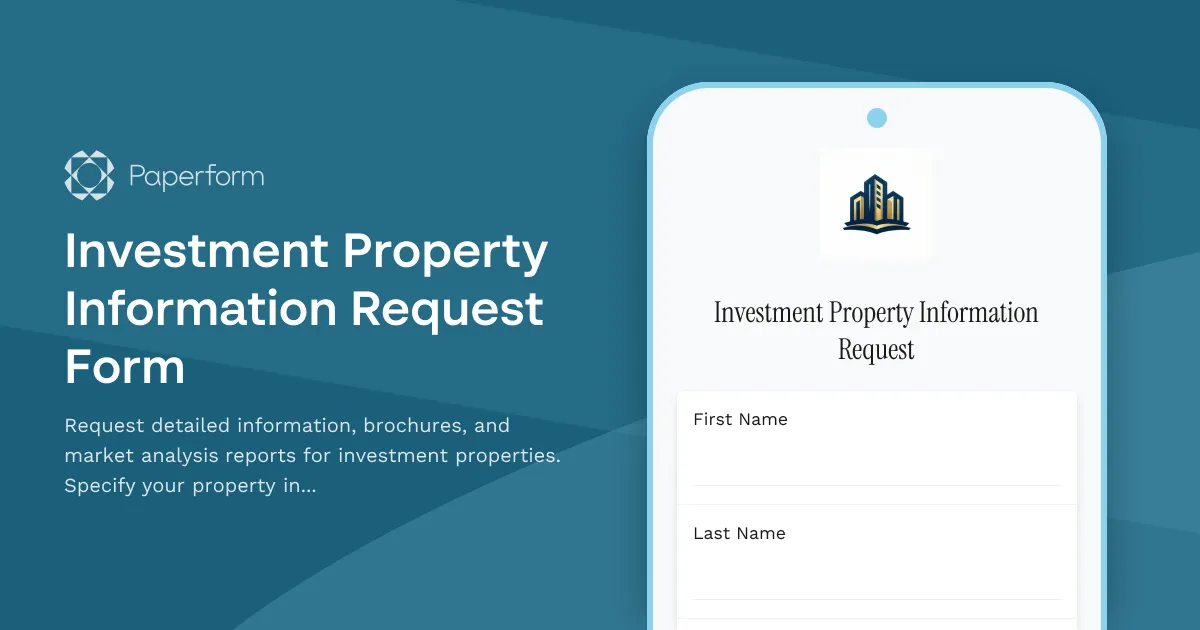 Investment Property Information Request Form