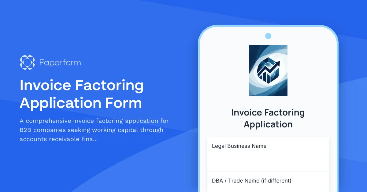 Invoice Factoring Application Form