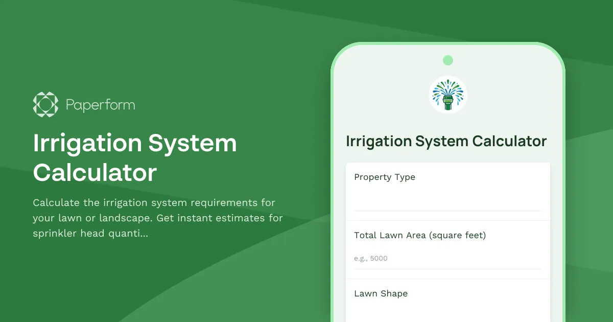 Irrigation System Calculator