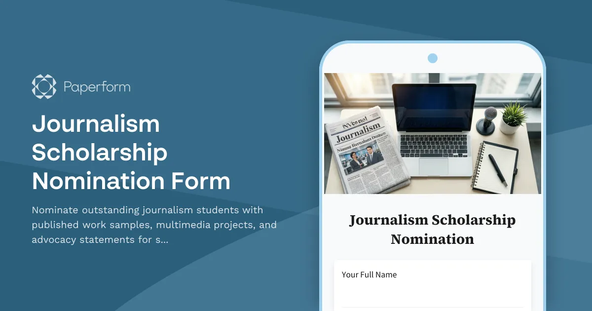 Journalism Scholarship Nomination Form