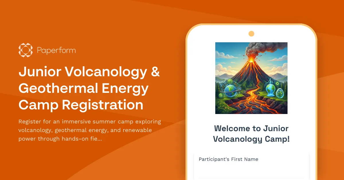 Junior Volcanology & Geothermal Energy Camp Registration