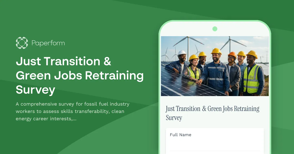 Just Transition & Green Jobs Retraining Survey