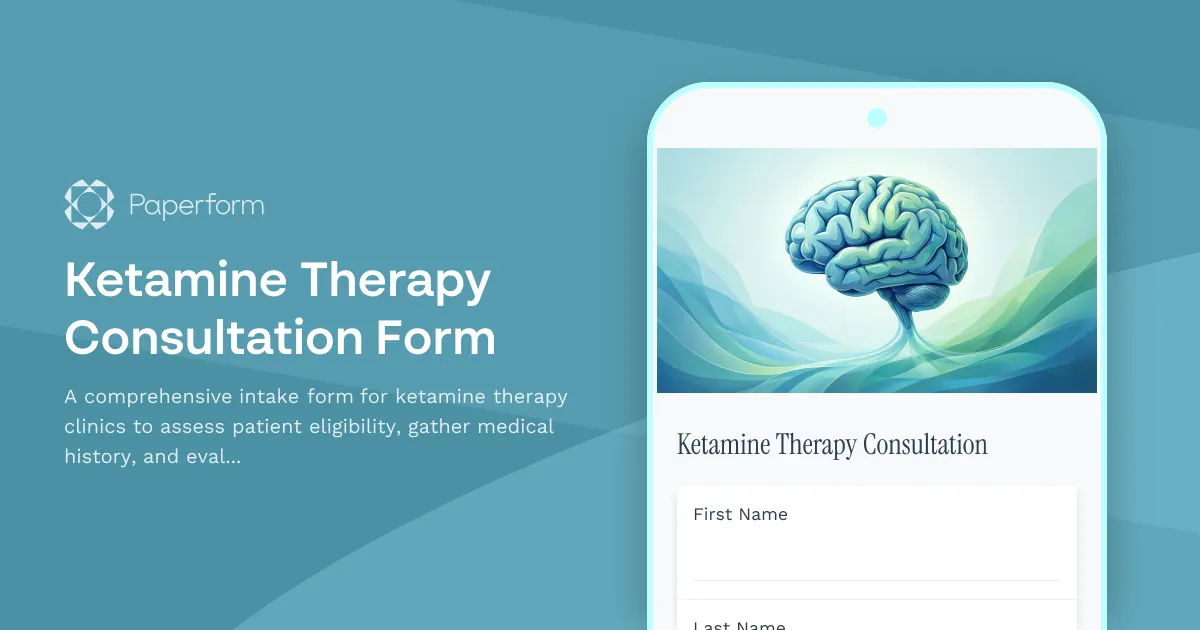 Ketamine Therapy Consultation Form