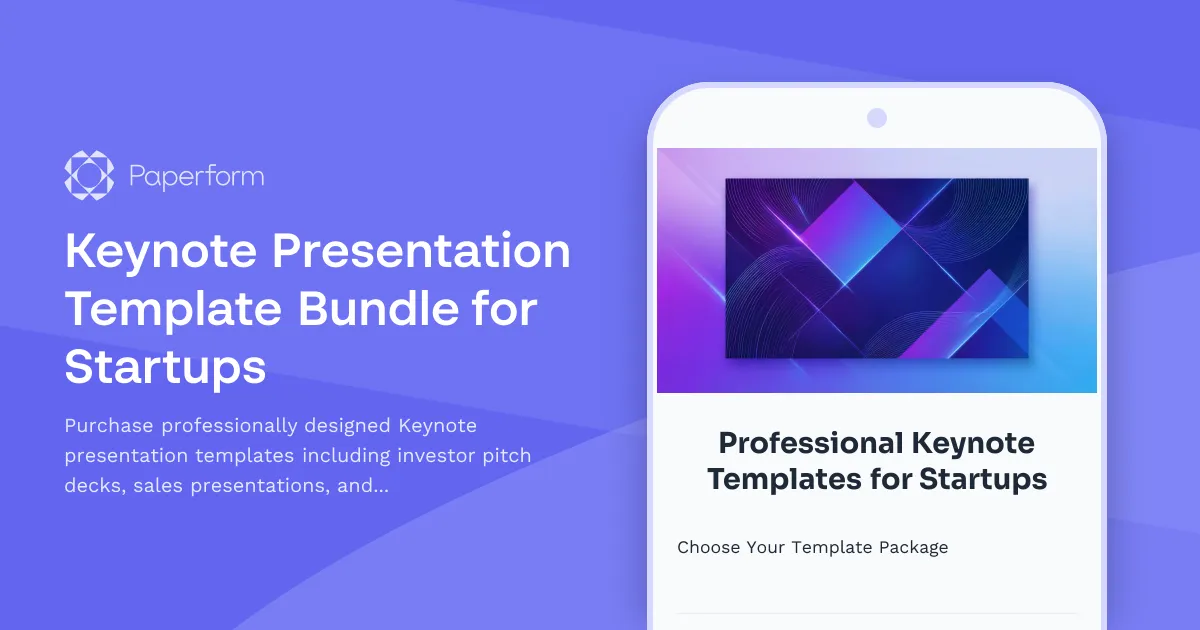 Keynote Presentation Template Bundle for Startups