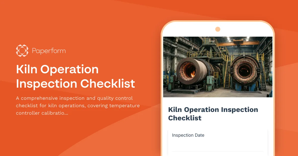 Kiln Operation Inspection Checklist