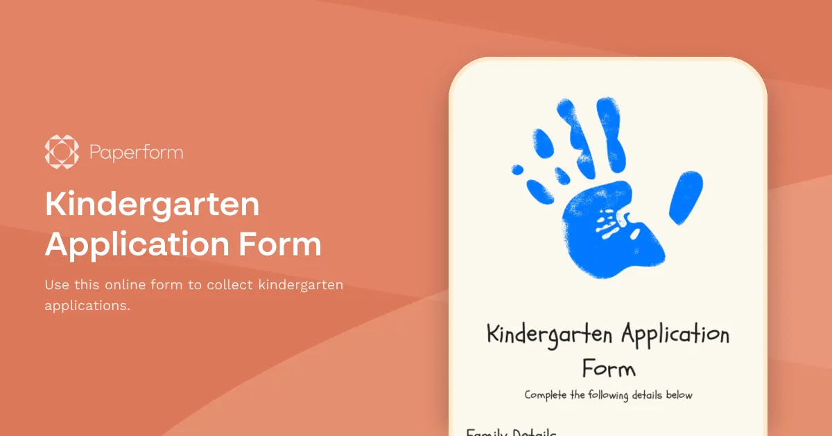 Kindergarten Application Form