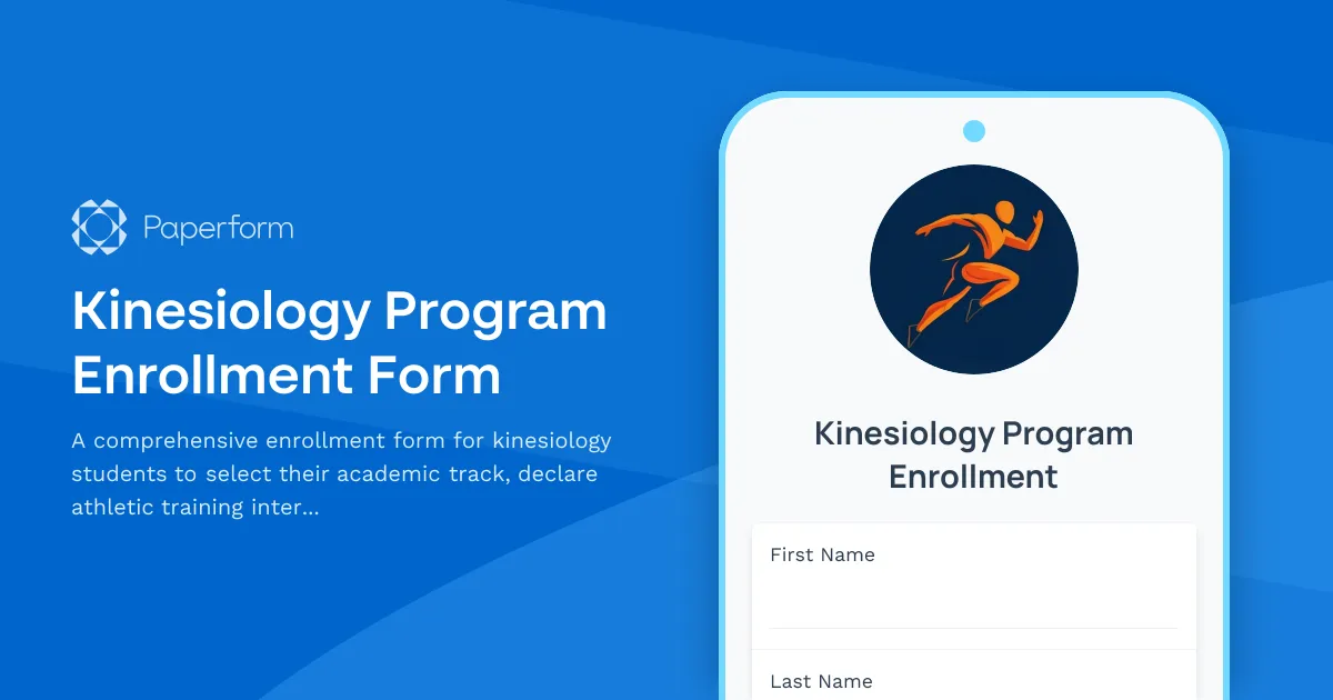 Kinesiology Program Enrollment Form