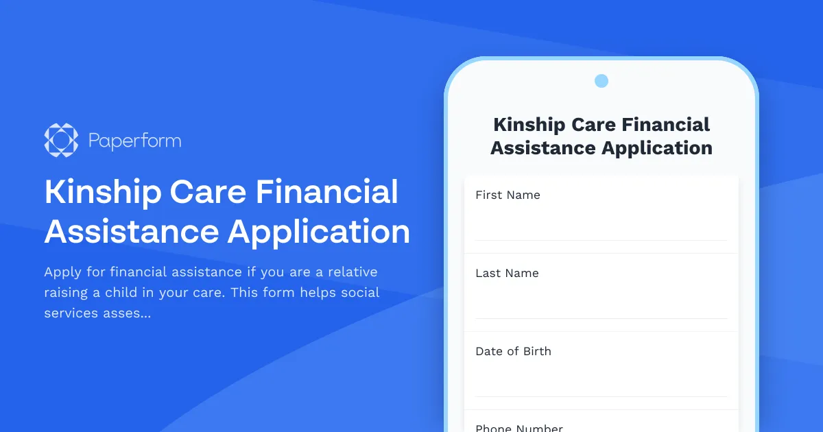 Kinship Care Financial Assistance Application