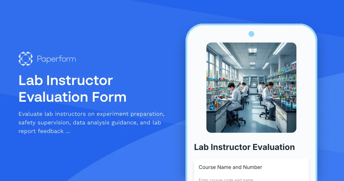 Lab Instructor Evaluation Form