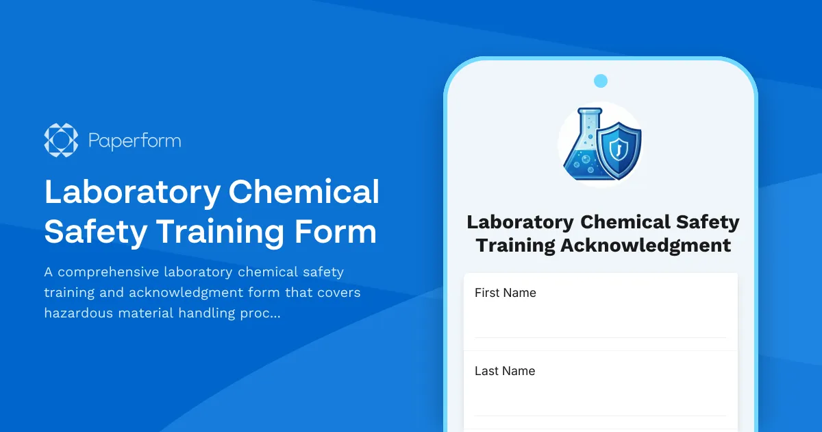Laboratory Chemical Safety Training Form