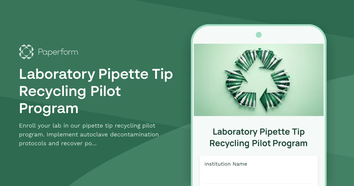 Laboratory Pipette Tip Recycling Pilot Program