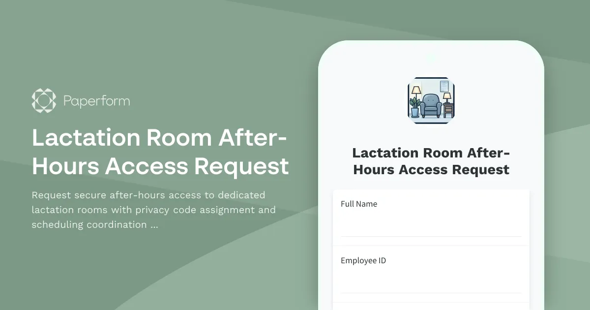 Lactation Room After-Hours Access Request