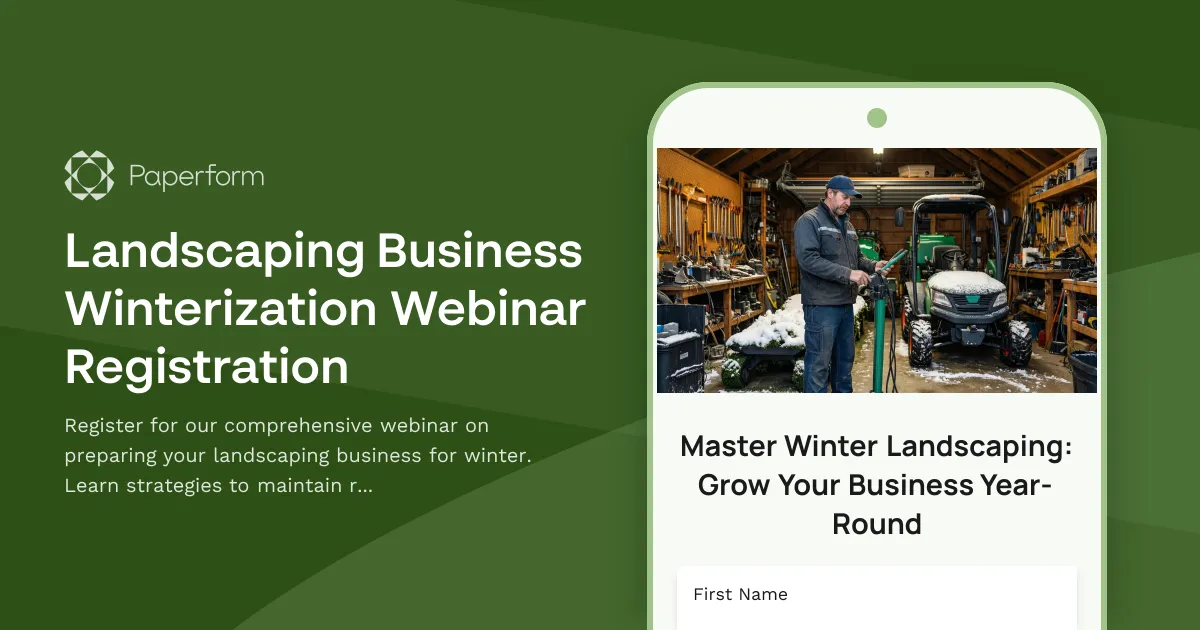 Landscaping Business Winterization Webinar Registration