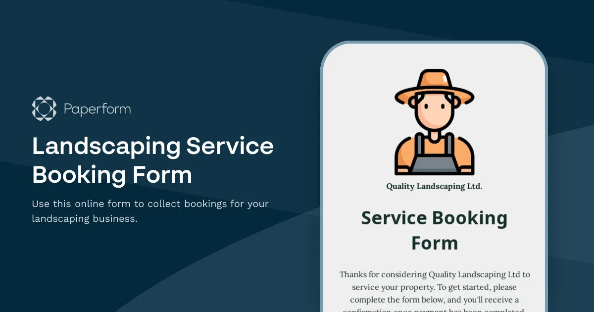 Landscaping Service Booking Form