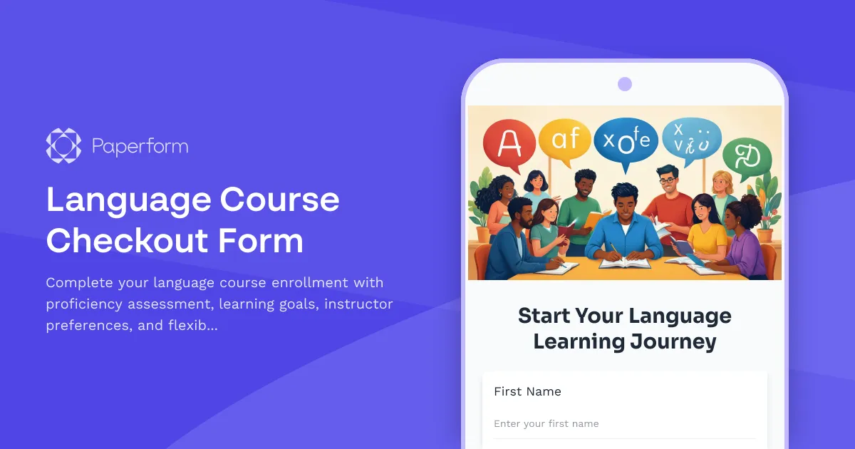 Language Course Checkout Form