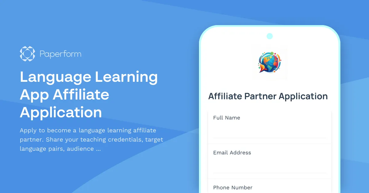 Language Learning App Affiliate Application