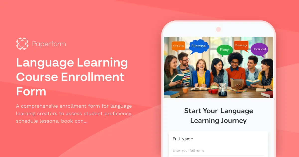 Language Learning Course Enrollment Form