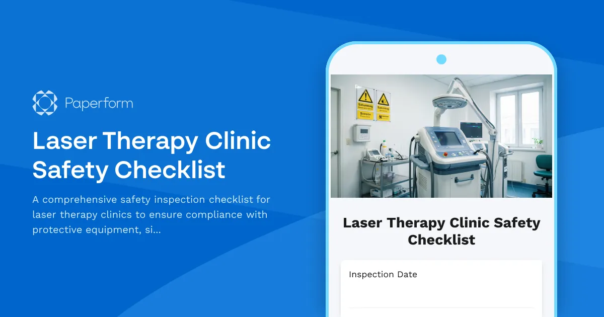 Laser Therapy Clinic Safety Checklist