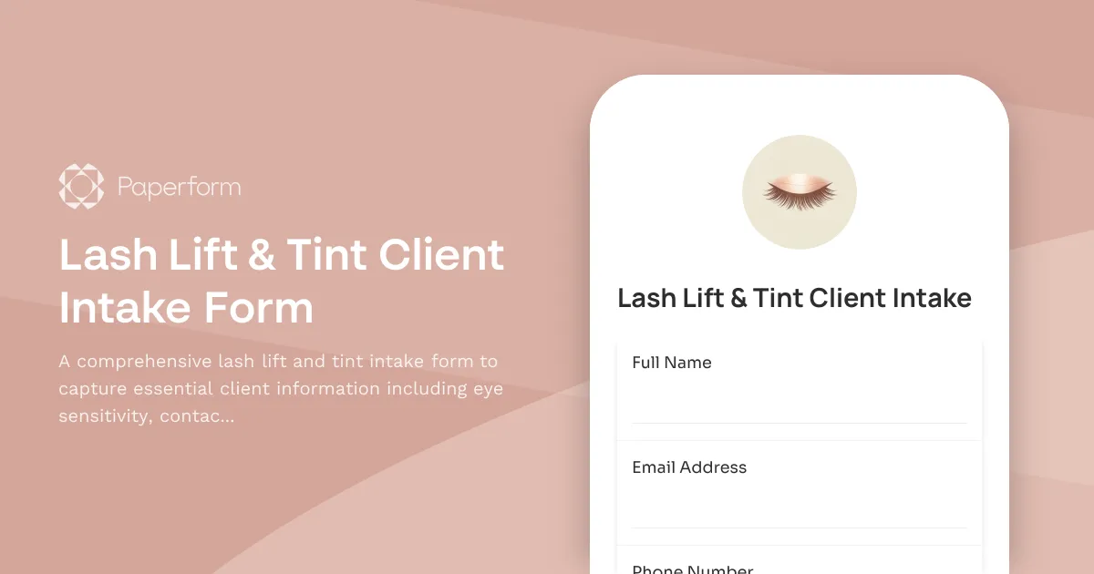 Lash Lift & Tint Client Intake Form