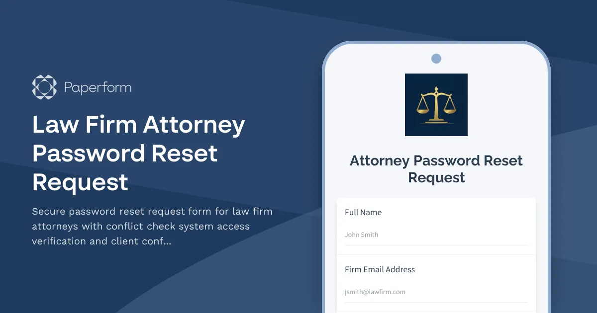 Law Firm Attorney Password Reset Request