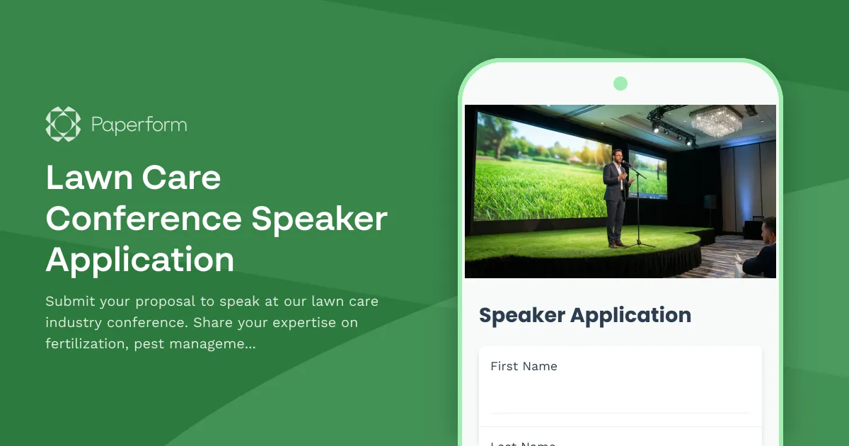 Lawn Care Conference Speaker Application
