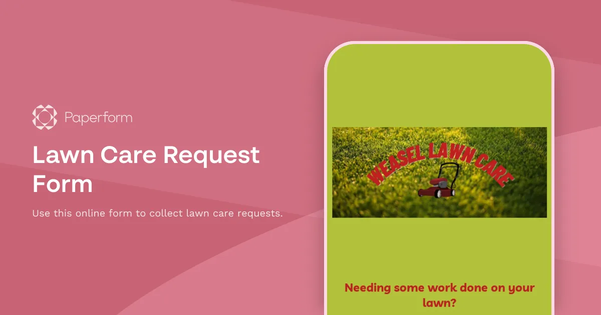 Lawn Care Request Form