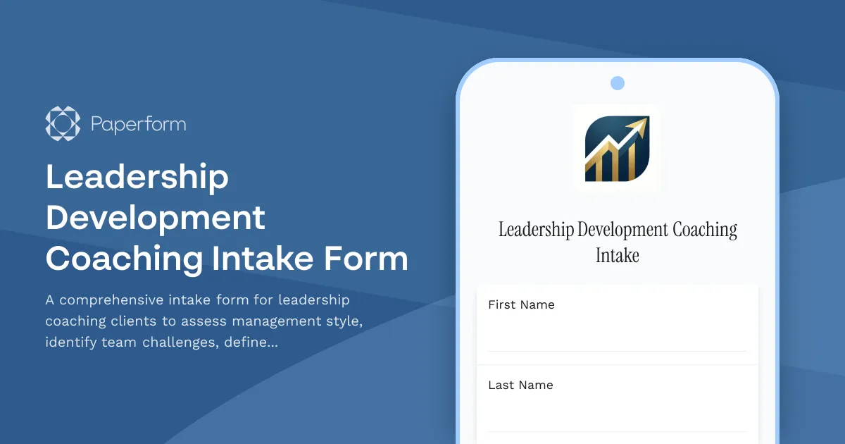 Leadership Development Coaching Intake Form
