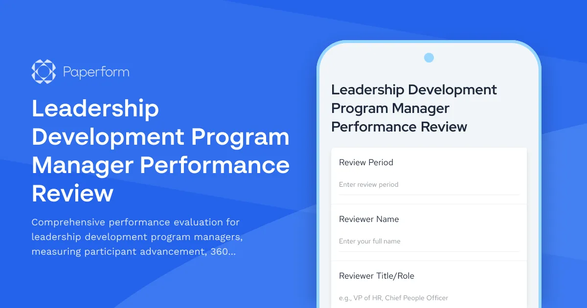 Leadership Development Program Manager Performance Review