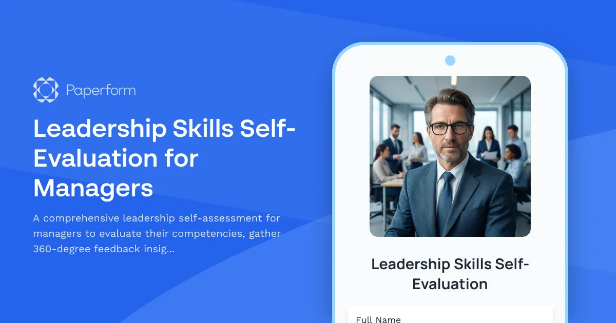 Leadership Skills Self-Evaluation for Managers