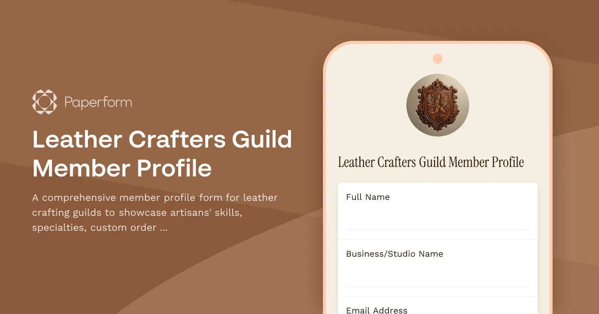 Leather Crafters Guild Member Profile