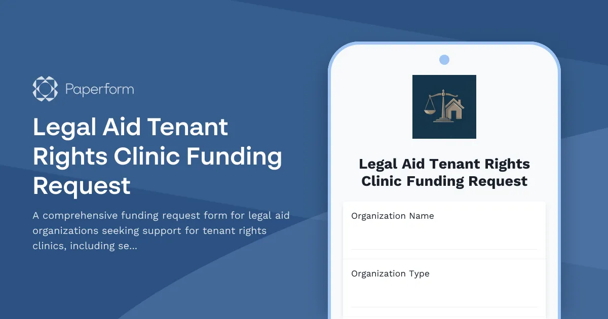Legal Aid Tenant Rights Clinic Funding Request