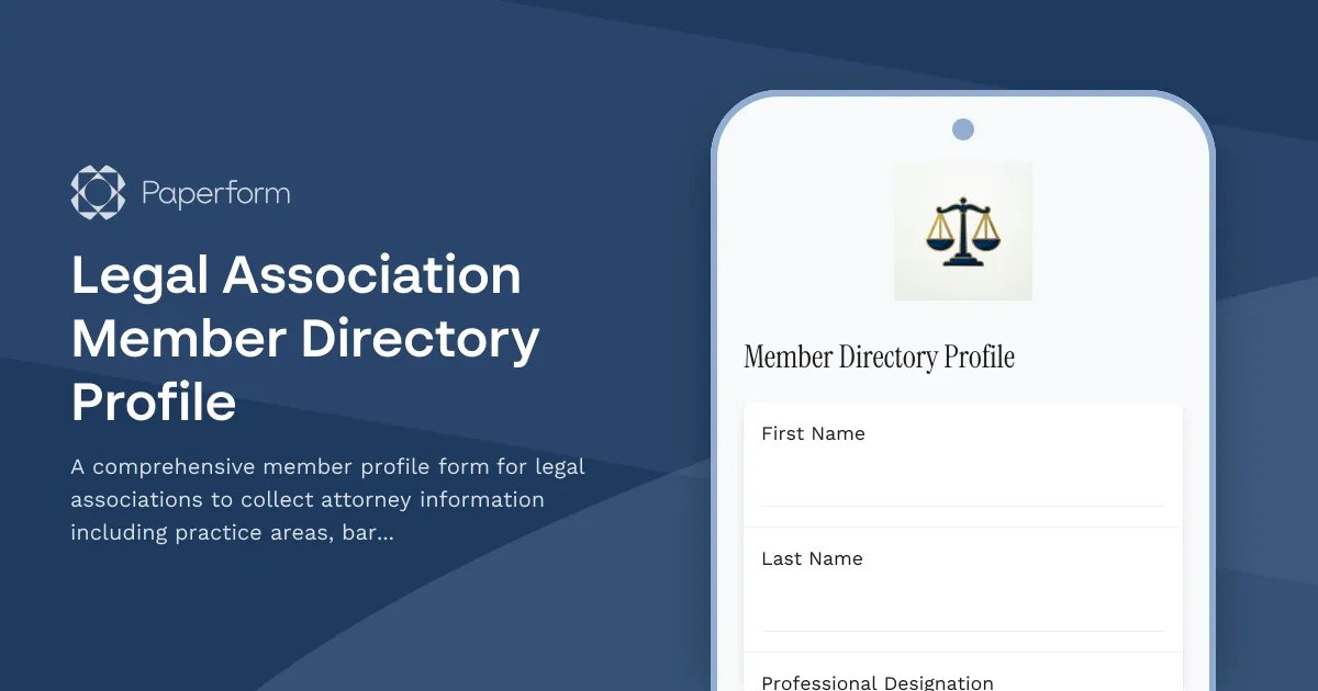 Legal Association Member Directory Profile