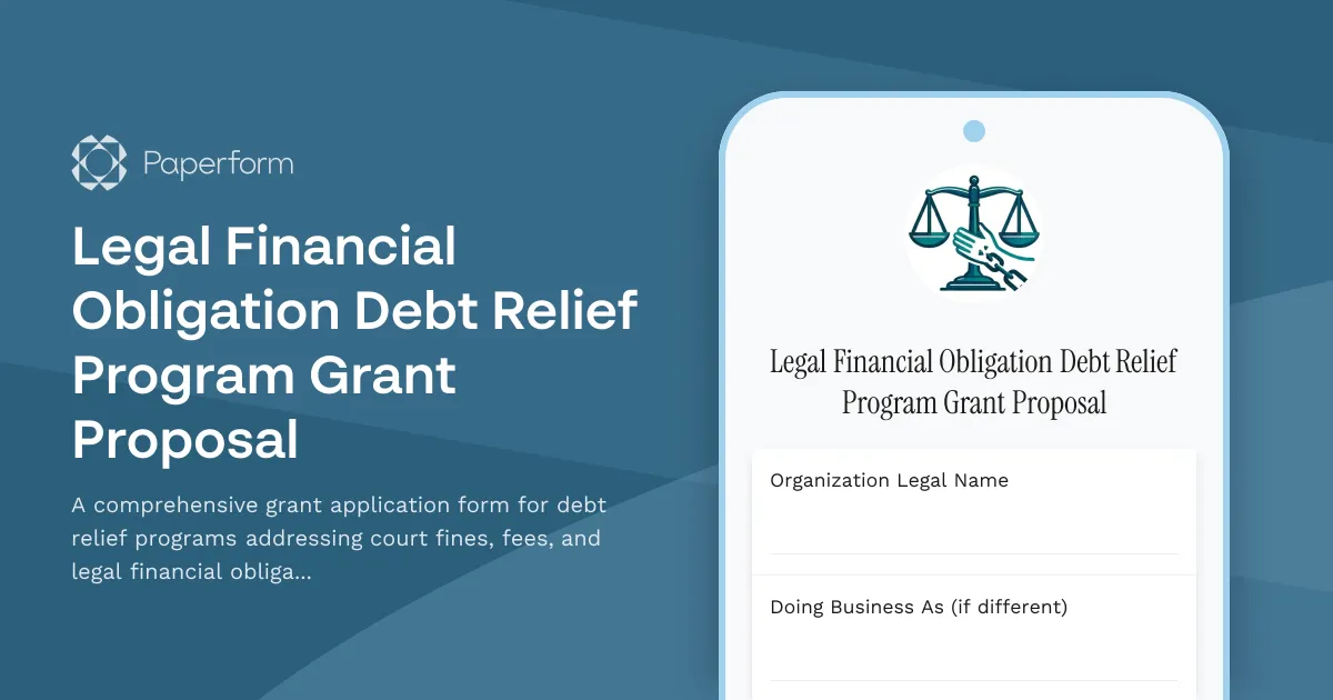 Legal Financial Obligation Debt Relief Program Grant Proposal