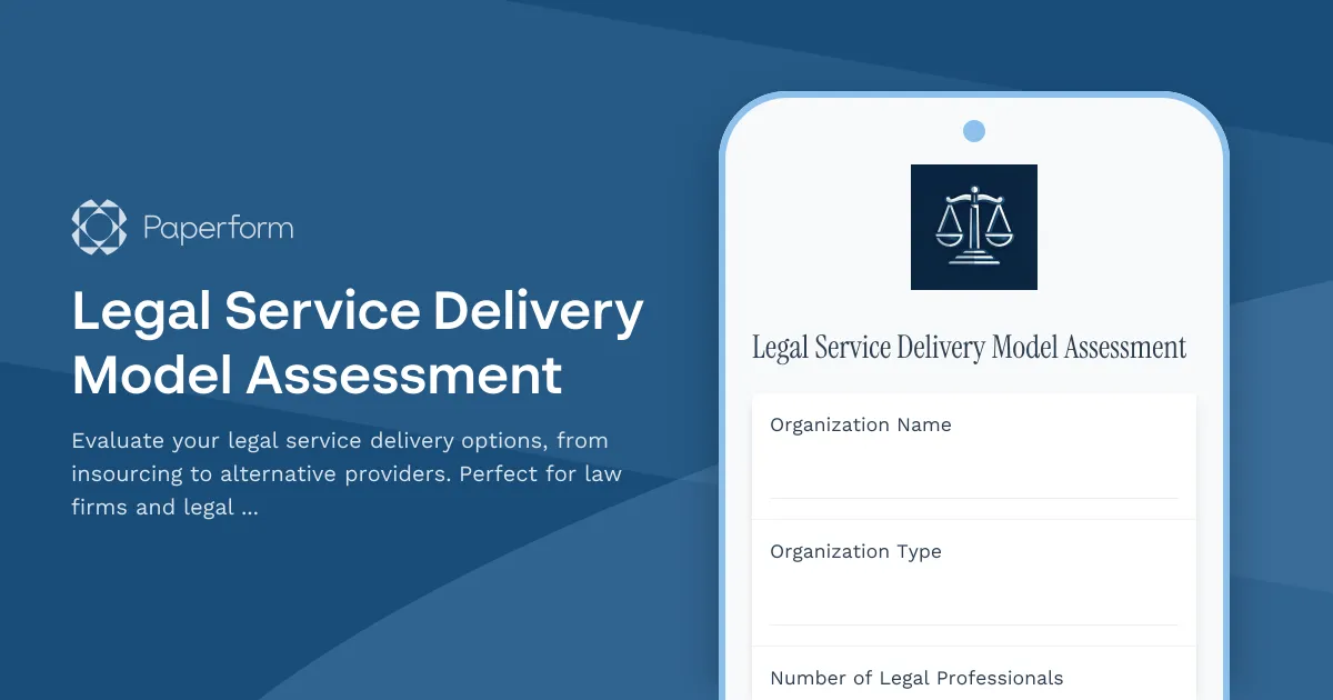 Legal Service Delivery Model Assessment